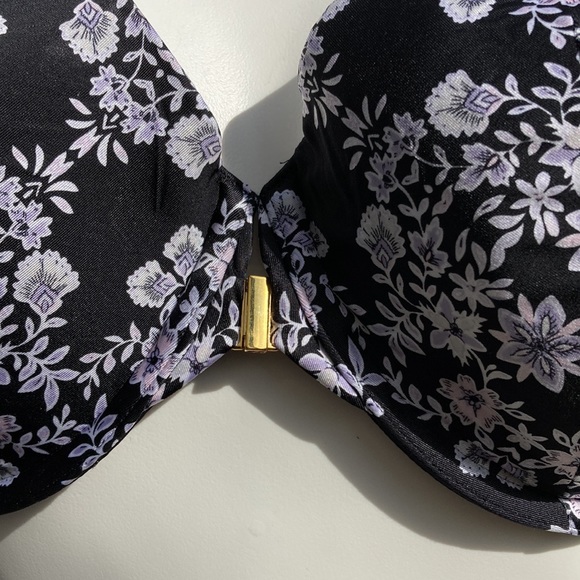 COPY - Catharines front close racer back black/white floral print bra 46C NWT - Picture 2 of 6